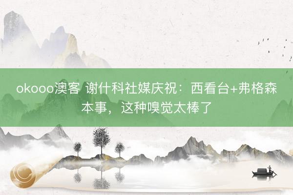 okooo澳客 谢什科社媒庆祝：西看台+弗格森本事，这种嗅觉太棒了