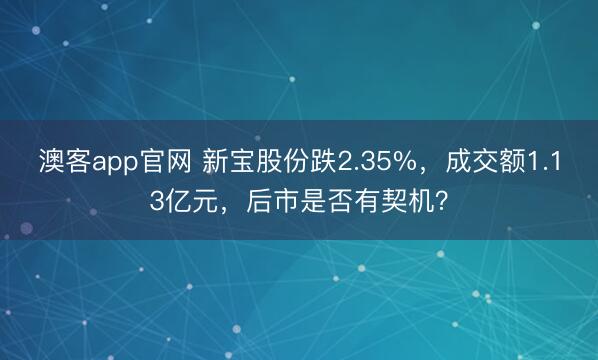 澳客app官网 新宝股份跌2.35%，成交额1.13亿元，后市是否有契机？