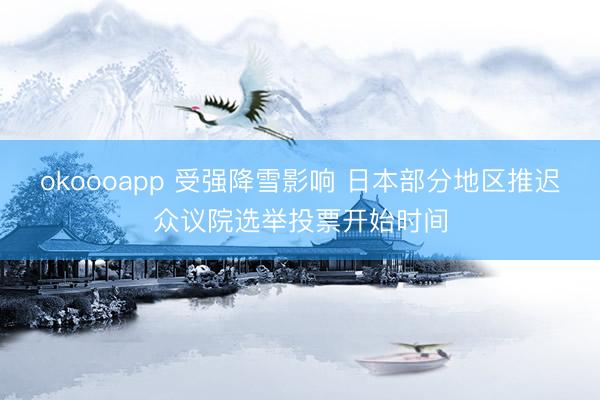 okoooapp 受强降雪影响 日本部分地区推迟众议院选举投票开始时间