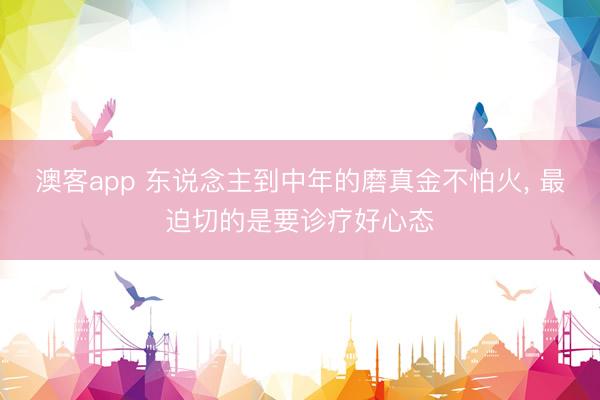 澳客app 东说念主到中年的磨真金不怕火, 最迫切的是要诊疗好心态