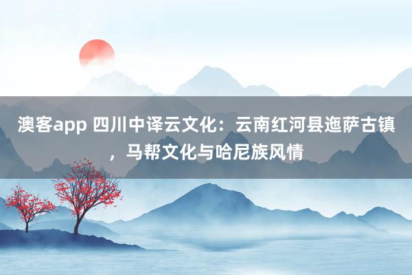 澳客app 四川中译云文化：云南红河县迤萨古镇，马帮文化与哈尼族风情