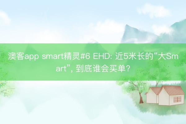 澳客app smart精灵#6 EHD: 近5米长的“大Smart”, 到底谁会买单?