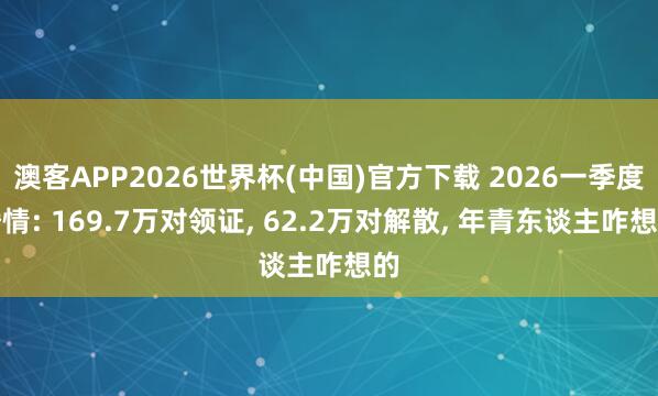 澳客APP2026世界杯(中国)官方下载 2026一季度婚情: 169.7万对领证， 62.2万对解散， 年青东谈主咋想的