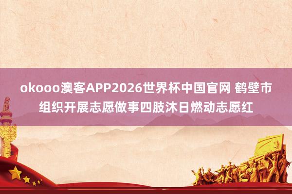 okooo澳客APP2026世界杯中国官网 鹤壁市组织开展志愿做事四肢沐日燃动志愿红