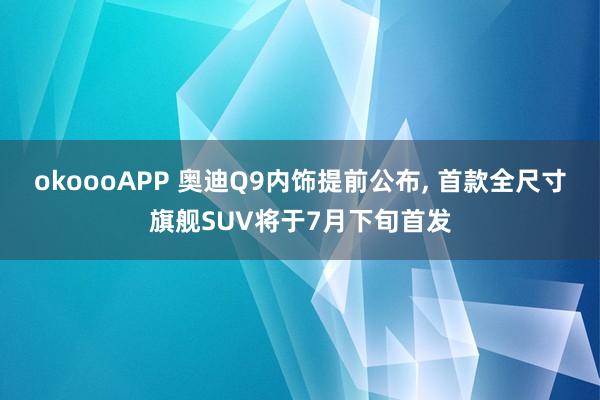okoooAPP 奥迪Q9内饰提前公布, 首款全尺寸旗舰SUV将于7月下旬首发
