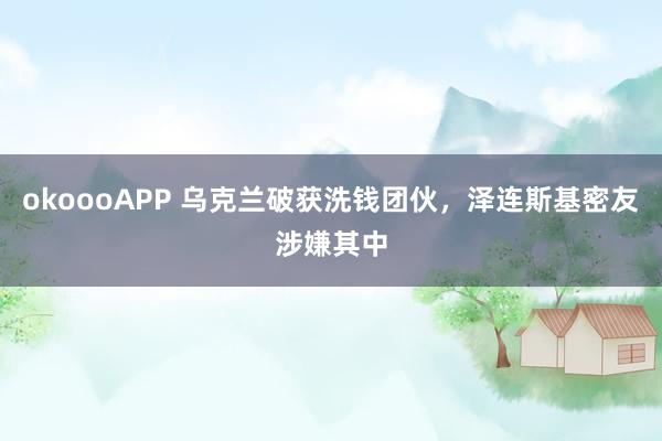 okoooAPP 乌克兰破获洗钱团伙,泽连斯基密友涉嫌其中