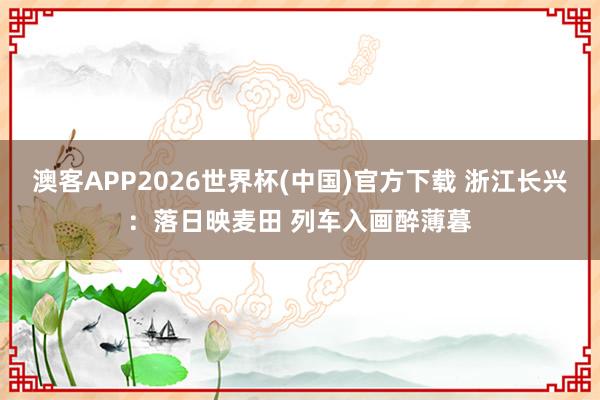 澳客APP2026世界杯(中国)官方下载 浙江长兴：落日映麦田 列车入画醉薄暮