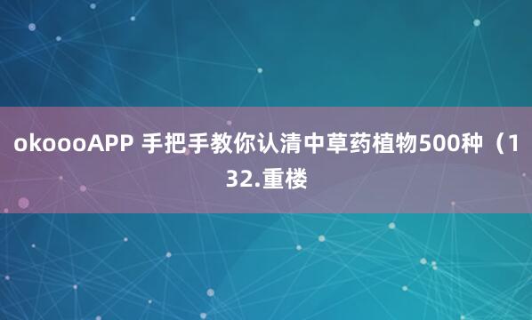 okoooAPP 手把手教你认清中草药植物500种(132.重楼