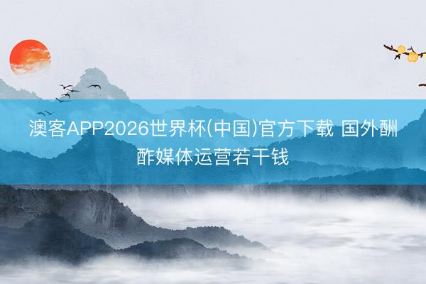 澳客APP2026世界杯(中国)官方下载 国外酬酢媒体运营若干钱