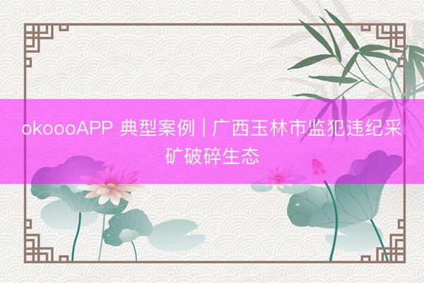 okoooAPP 典型案例 | 广西玉林市监犯违纪采矿破碎生态