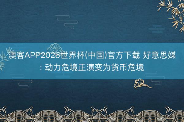 澳客APP2026世界杯(中国)官方下载 好意思媒: 动力危境正演变为货币危境