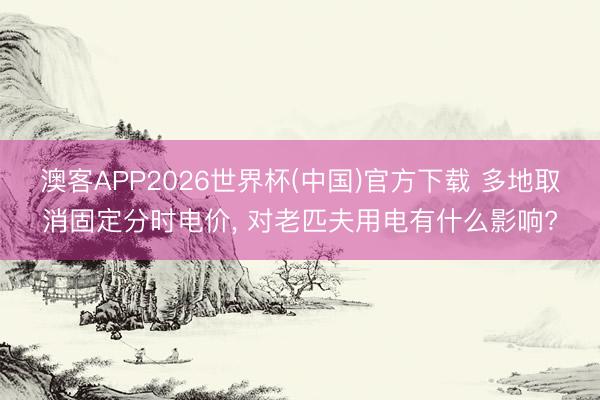 澳客APP2026世界杯(中国)官方下载 多地取消固定分时电价, 对老匹夫用电有什么影响?