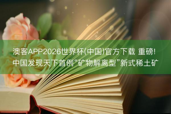 澳客APP2026世界杯(中国)官方下载 重磅! 中国发现天下首例“矿物解离型”新式稀土矿