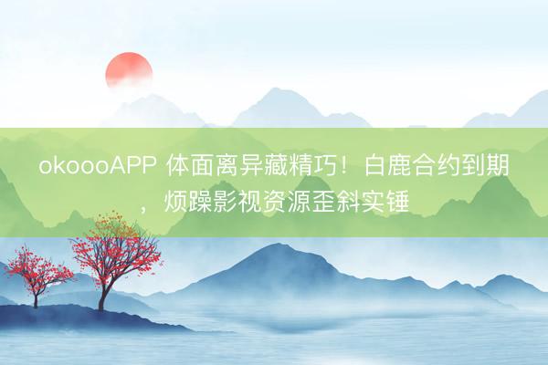 okoooAPP 体面离异藏精巧！白鹿合约到期，烦躁影视资源歪斜实锤