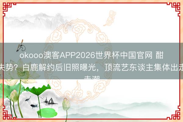 okooo澳客APP2026世界杯中国官网 酣畅失势？白鹿解约后旧照曝光，顶流艺东谈主集体出走潮