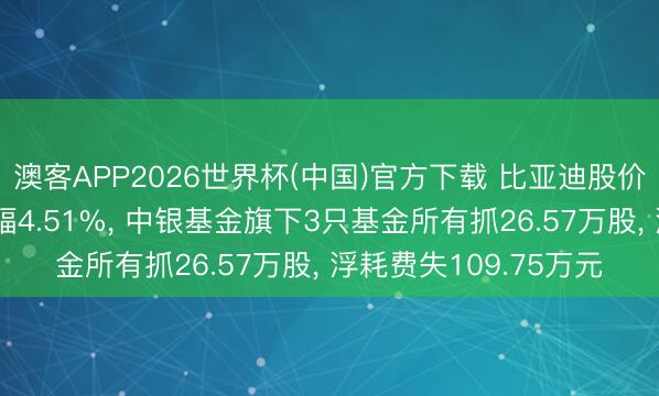 澳客APP2026世界杯(中国)官方下载 比亚迪股价相连3六合降累计跌幅4.51%, 中银基金旗下3只基金所有抓26.57万股, 浮耗费失109.75万元